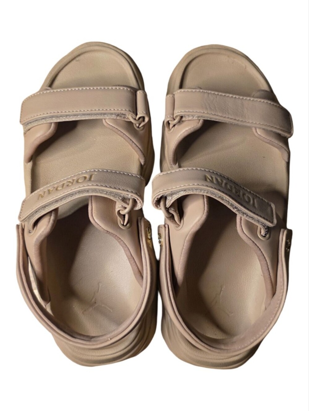 Nike Jordan Women’s Deja Platform Sandals Beige Velcro Strap Chunky Size 9